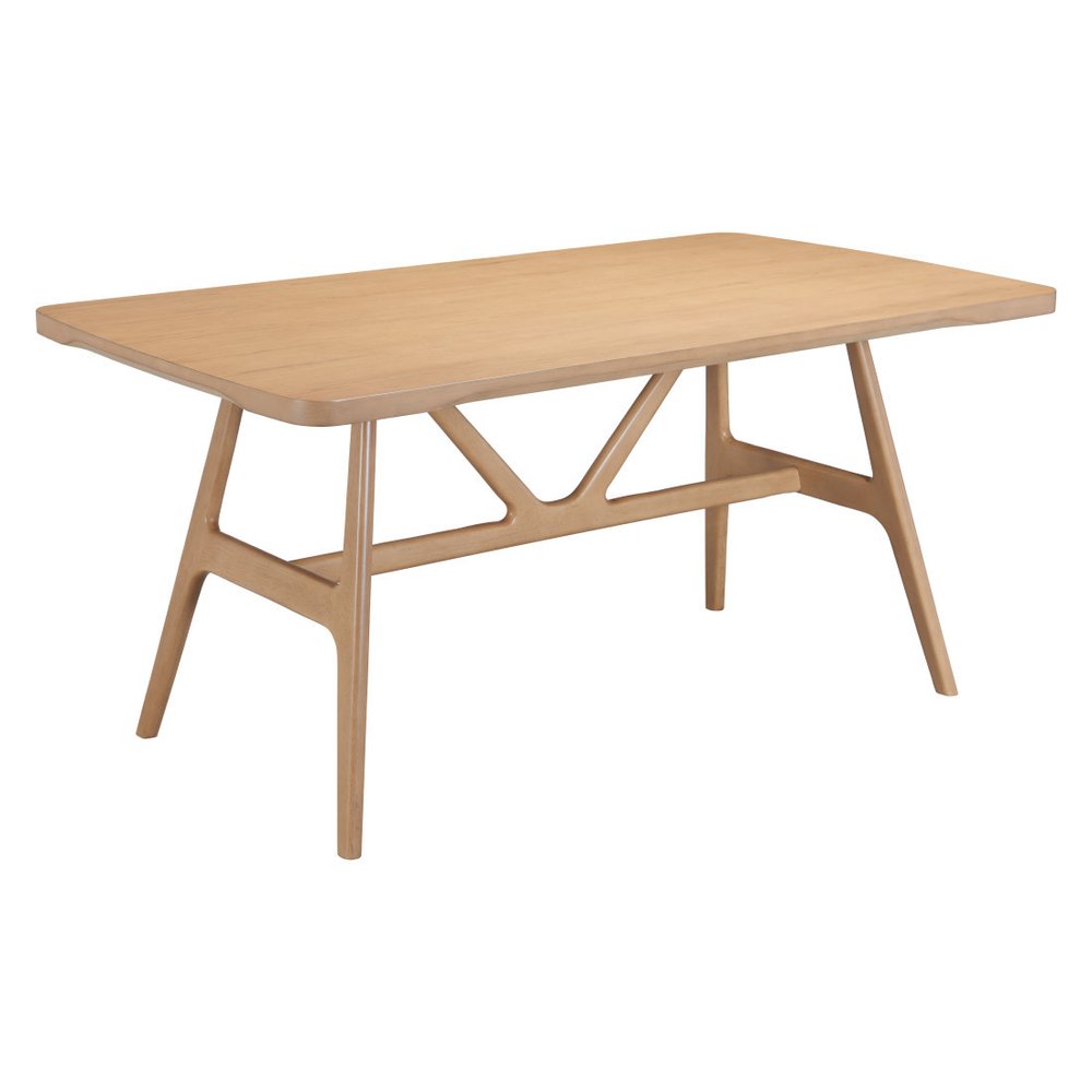 Natural Solid Wood Trestle Base Dining Table - 63-inch