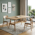 Natural Solid Wood Trestle Base Dining Table - 63-inch