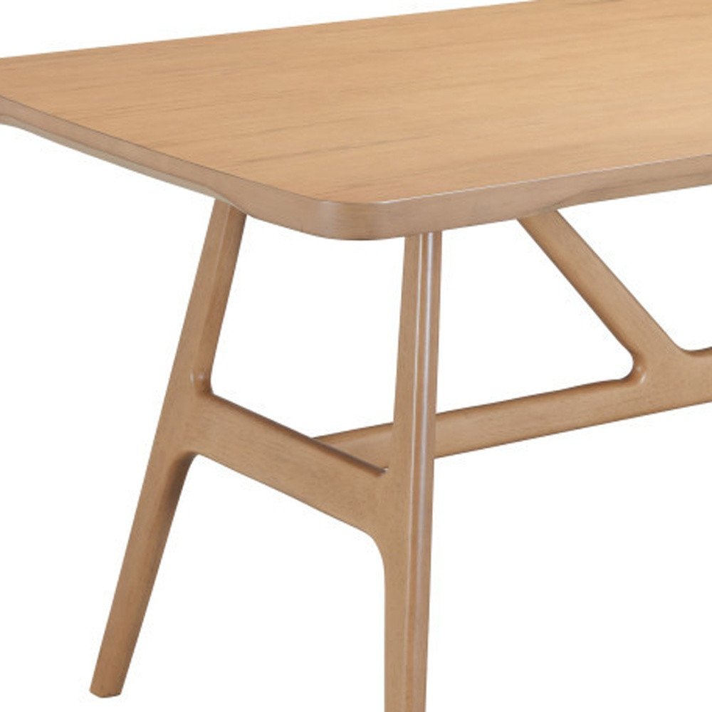 Natural Solid Wood Trestle Base Dining Table - 63-inch