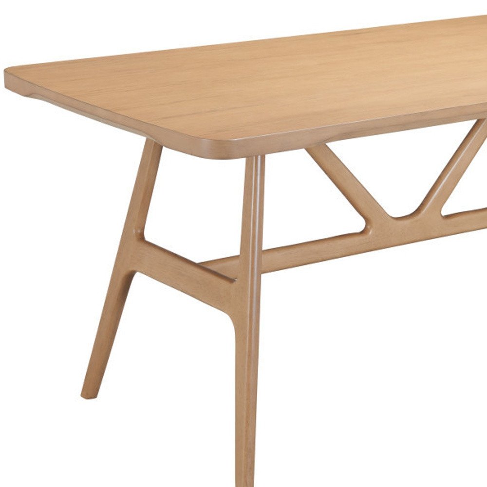 Natural Solid Wood Trestle Base Dining Table - 63-inch