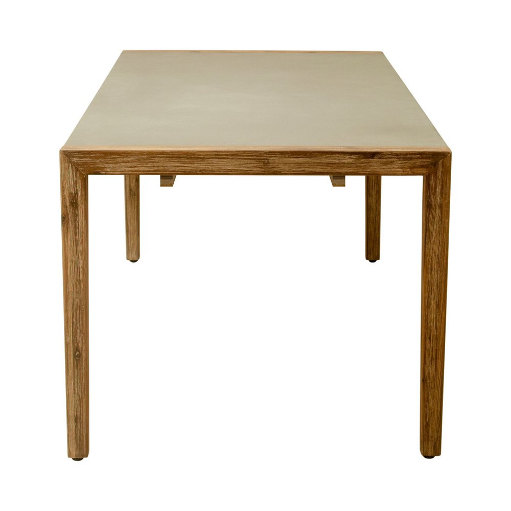 Gray and Natural Faux Concrete and Solid Wood Dining Table - 79-inch