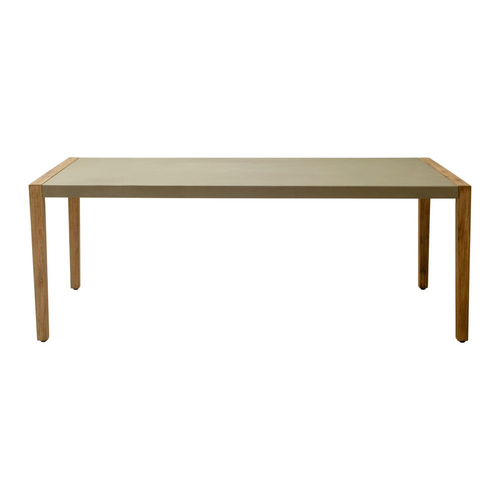 Gray and Natural Faux Concrete and Solid Wood Dining Table - 79-inch