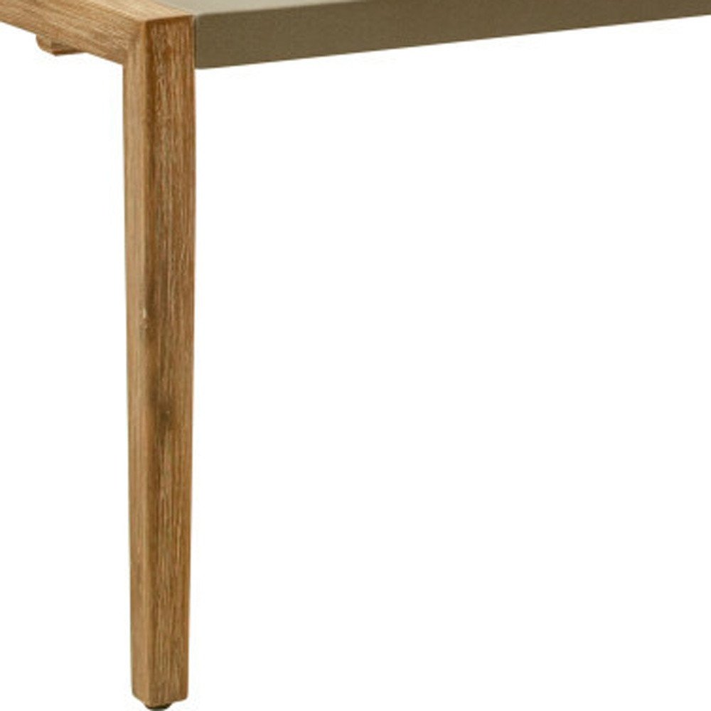 Gray and Natural Faux Concrete and Solid Wood Dining Table - 79-inch