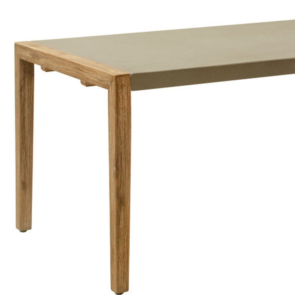 Gray and Natural Faux Concrete and Solid Wood Dining Table - 79-inch