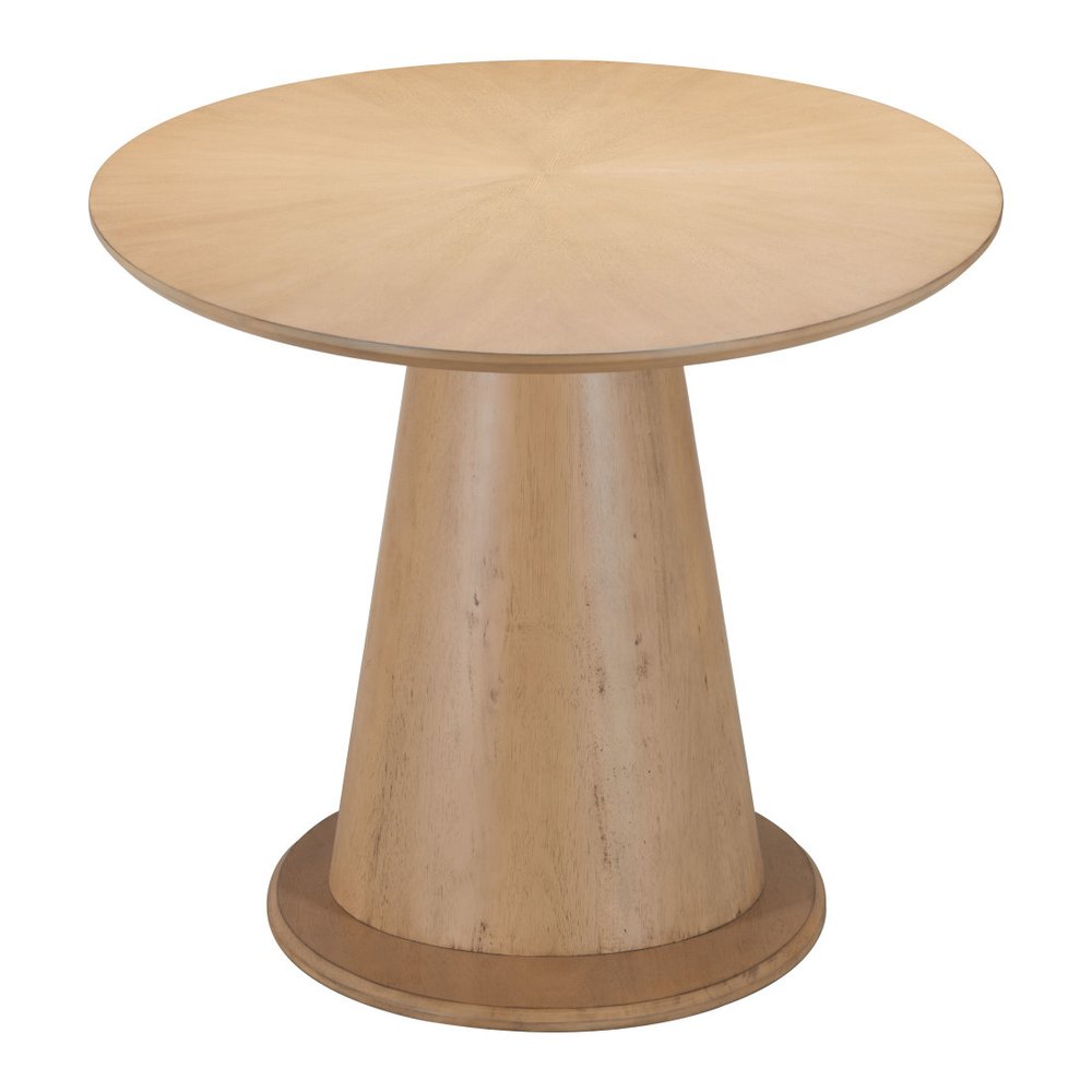 Natural Solid Wood Pedestal Base Oval Dining Table - 71-inch