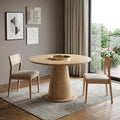 Natural Solid Wood Pedestal Base Oval Dining Table - 71-inch