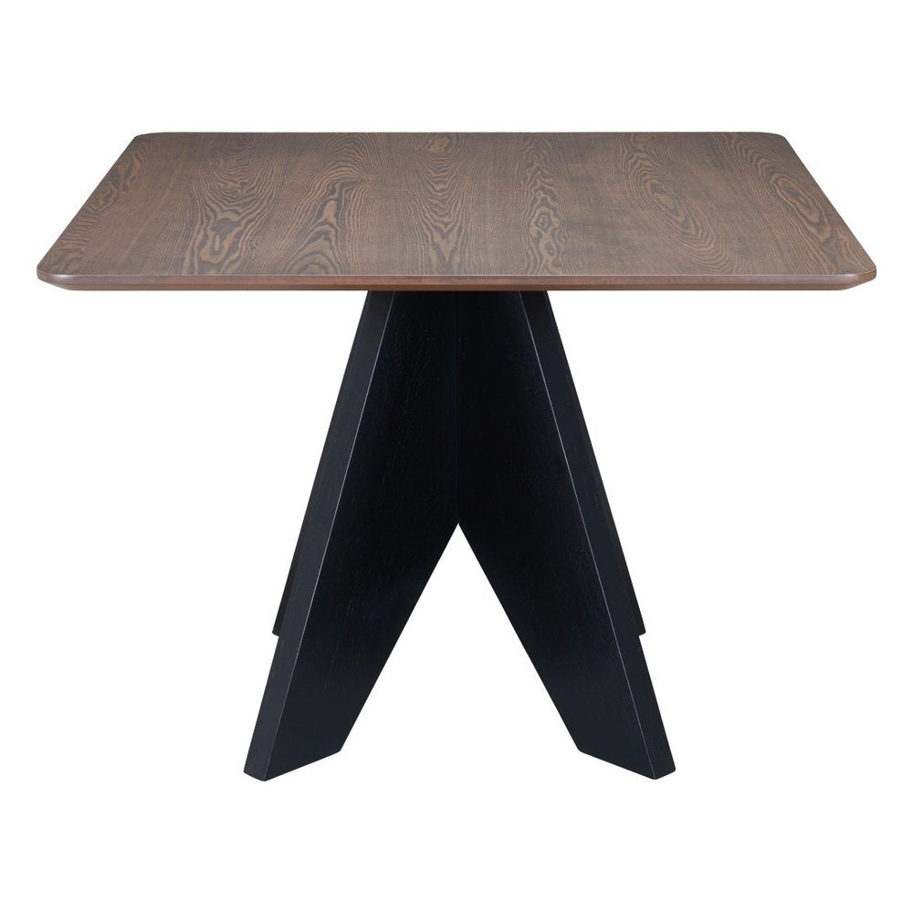Espresso Wood Pedestal Base Square Dining Table - 41-inch