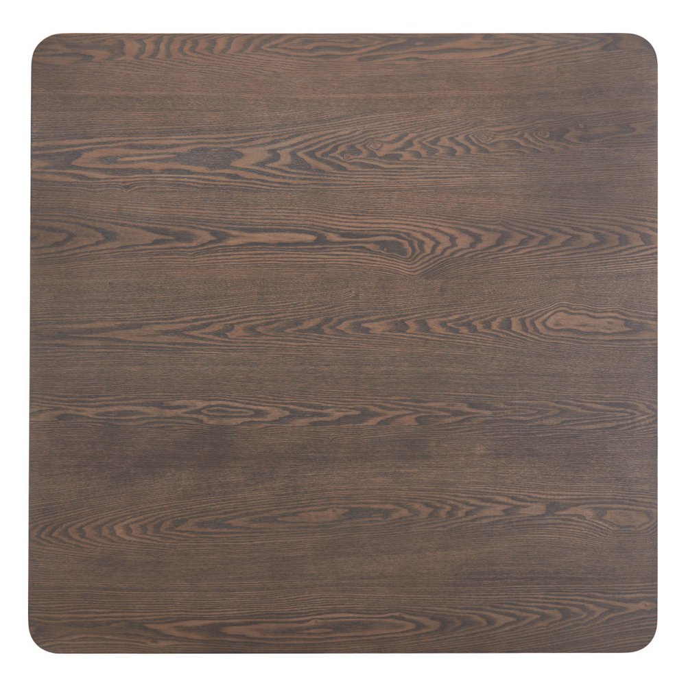 Espresso Wood Pedestal Base Square Dining Table - 41-inch