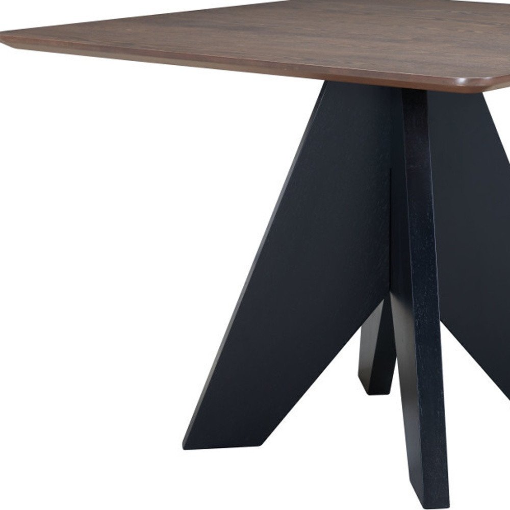 Espresso Wood Pedestal Base Square Dining Table - 41-inch