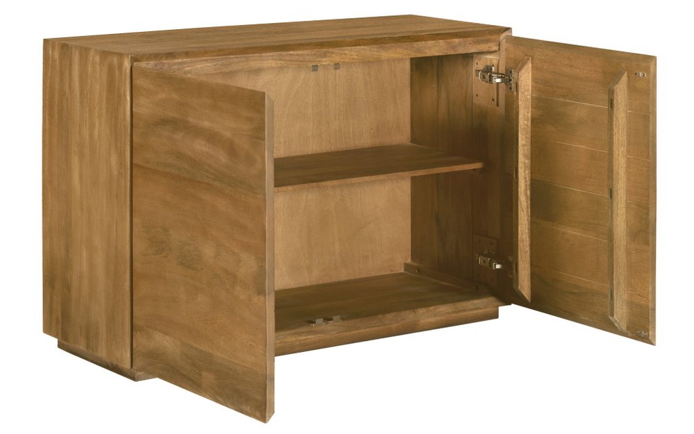 Tan Distressed Solid Wood Sideboard Soft Close with Two Doors - 48-inch