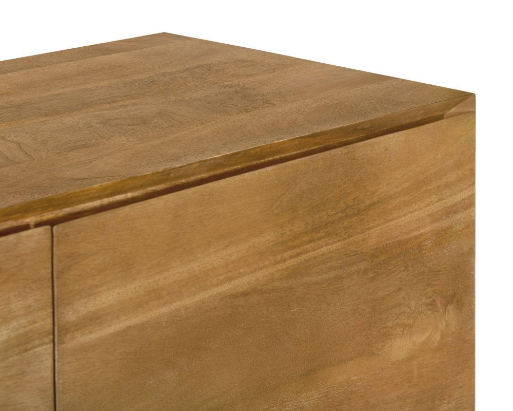 Tan Distressed Solid Wood Sideboard Soft Close with Two Doors - 48-inch