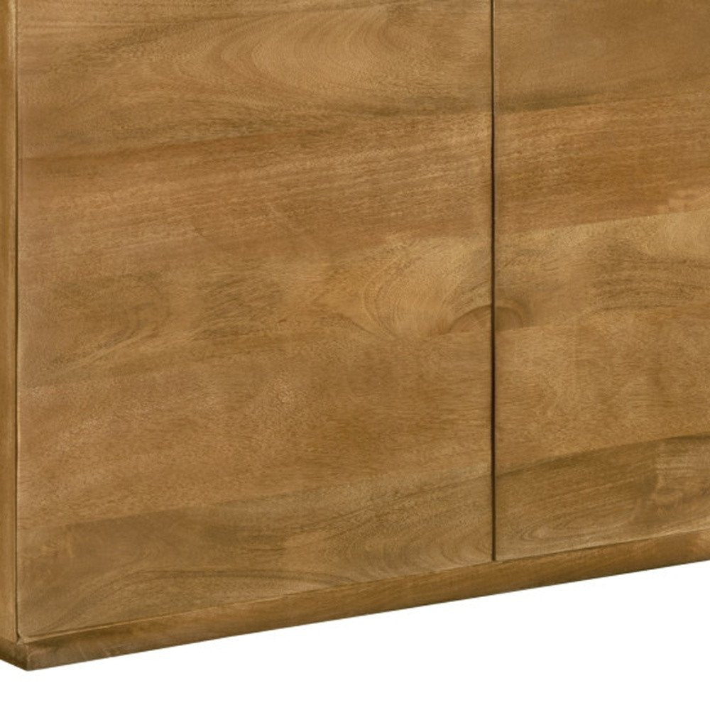 Tan Distressed Solid Wood Sideboard Soft Close with Two Doors - 48-inch