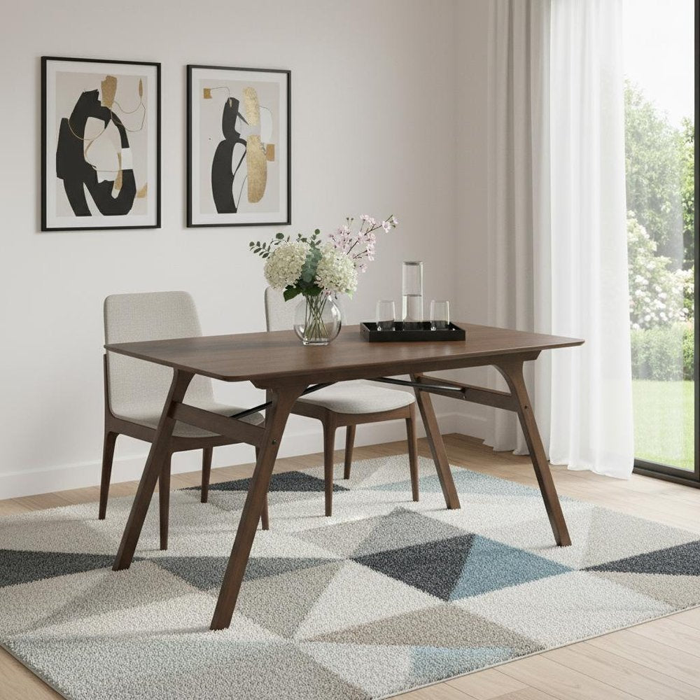 Walnut Wood Dining Table - 59-inch