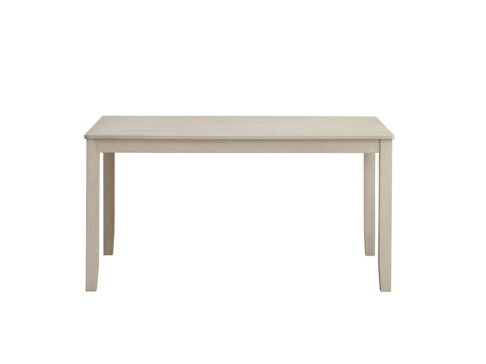 Antiqued White Wood Dining Table - 59-inch