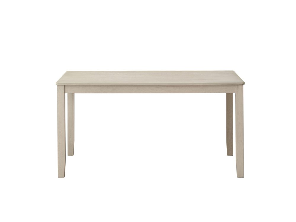 Antiqued White Wood Dining Table - 59-inch