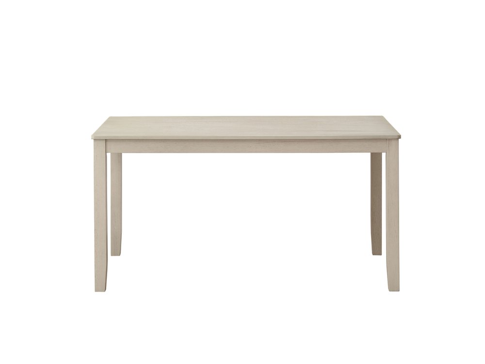 Antiqued White Wood Dining Table - 59-inch