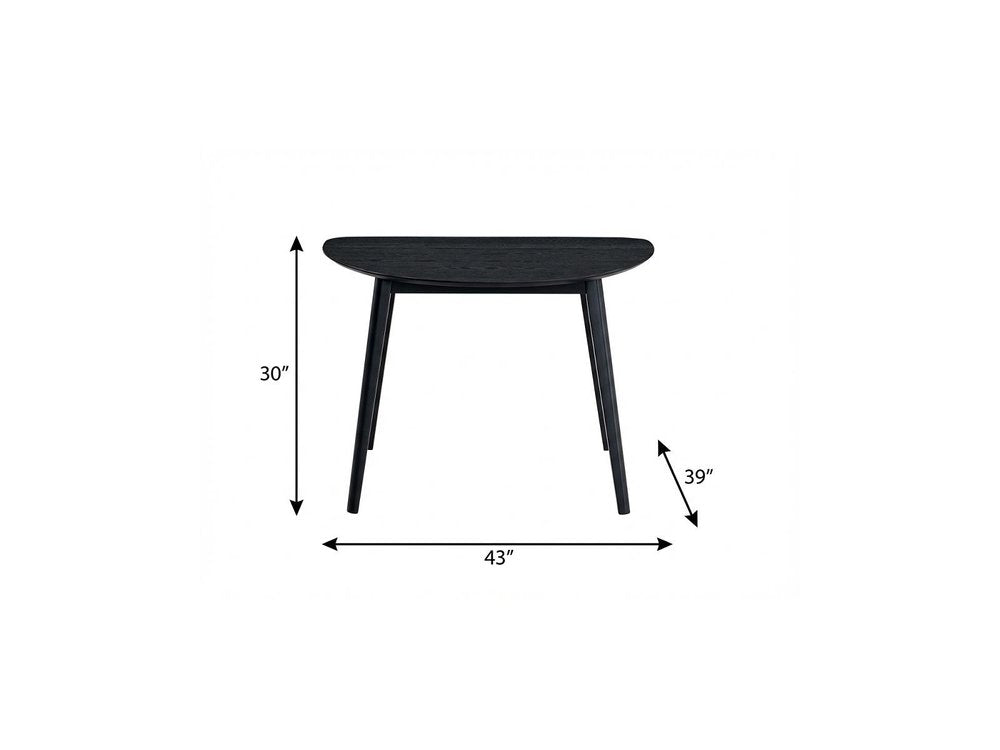 Black Wood Dining Table - 43-inch