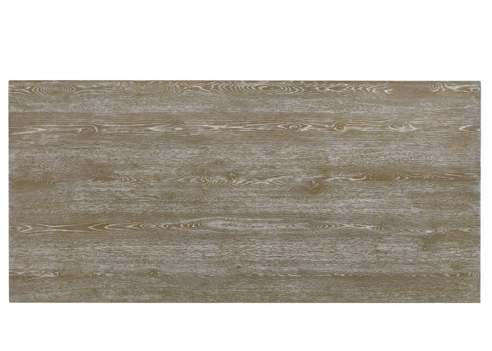 Gray Wood Double Pedestal Base Dining Table - 84-inch