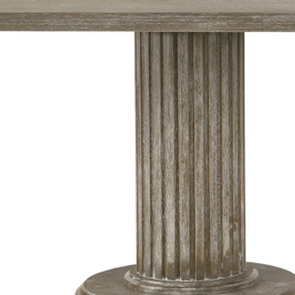 Gray Wood Double Pedestal Base Dining Table - 84-inch