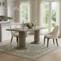 Gray Wood Double Pedestal Base Dining Table - 84-inch