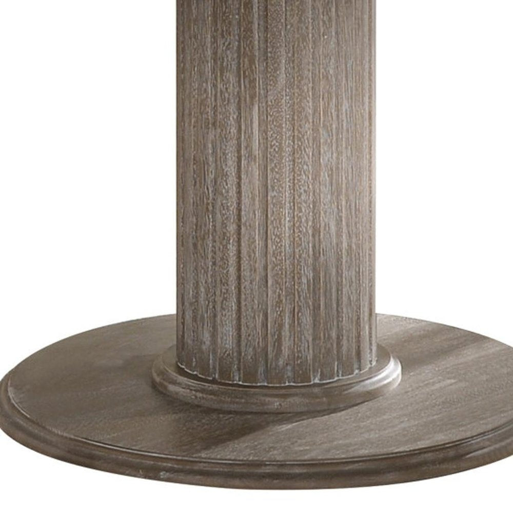 Gray Wood Pedestal Base Round Top Dining Table - 47-inch