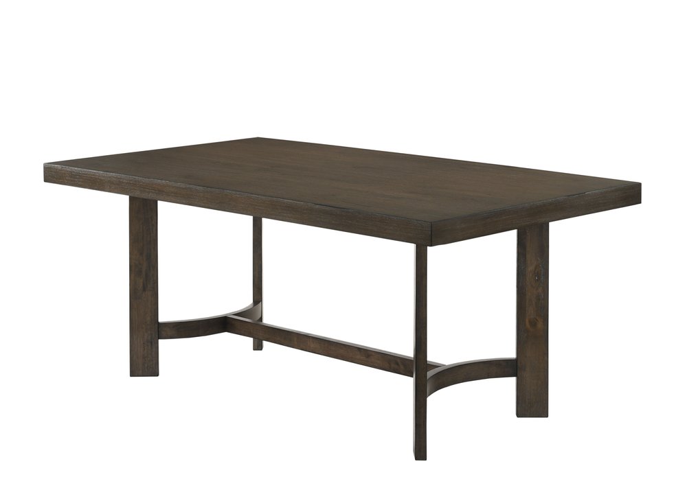 Espresso Wood Trestle Base Dining Table - 70-inch