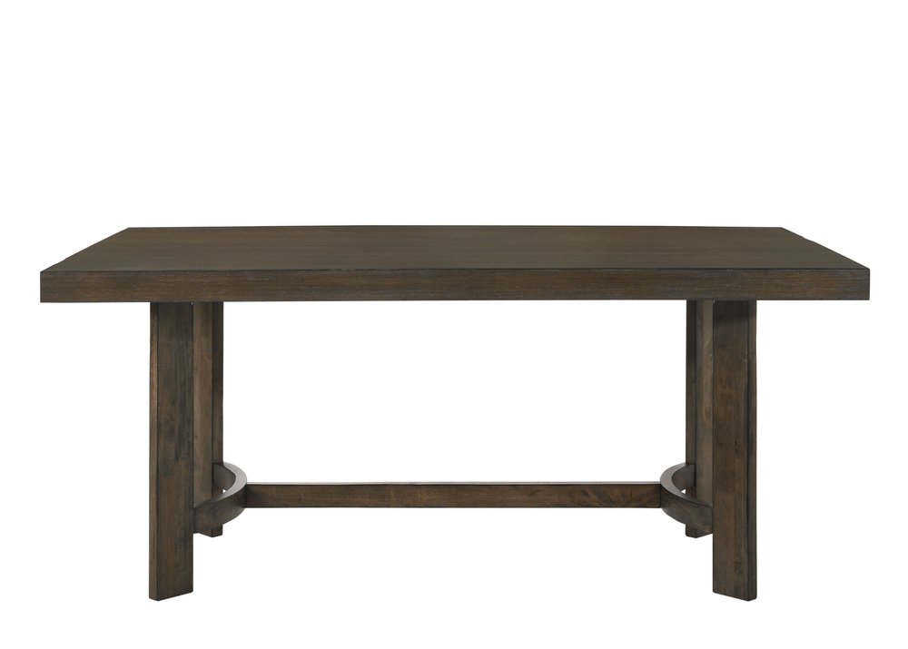 Espresso Wood Trestle Base Dining Table - 70-inch