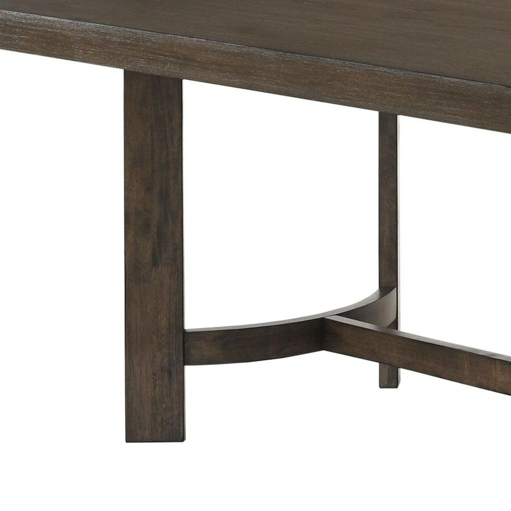 Espresso Wood Trestle Base Dining Table - 70-inch