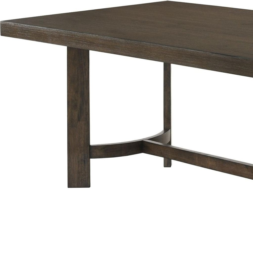 Espresso Wood Trestle Base Dining Table - 70-inch