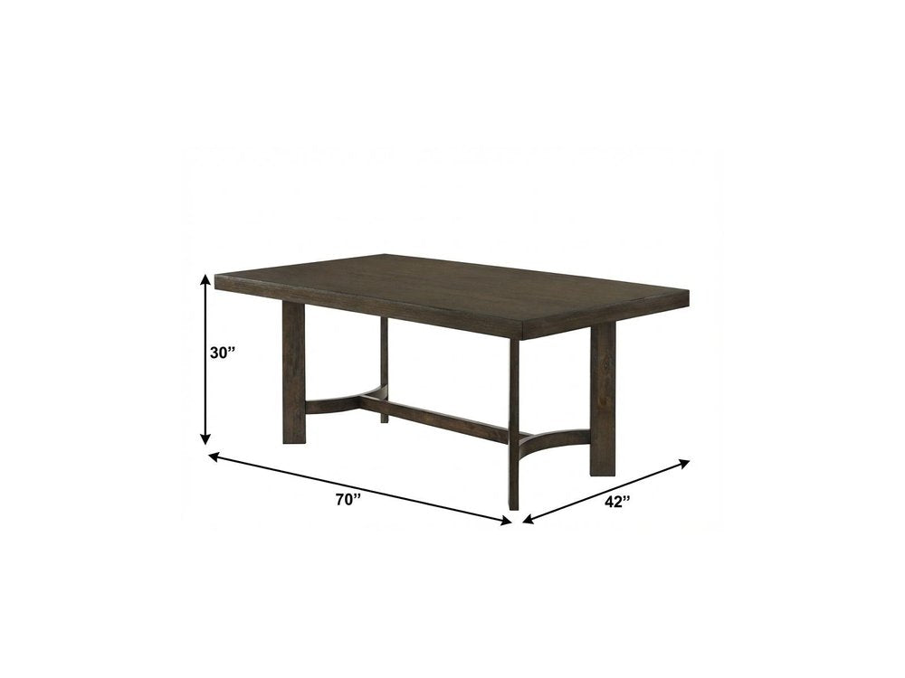 Espresso Wood Trestle Base Dining Table - 70-inch