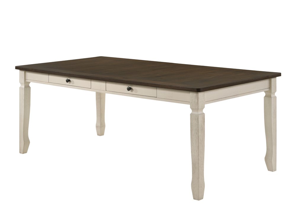 Oak and Cream Wood Dining Table - 78-inch
