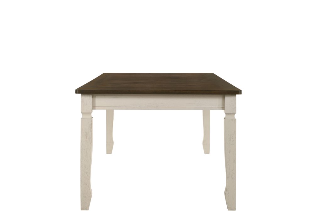 Oak and Cream Wood Dining Table - 78-inch