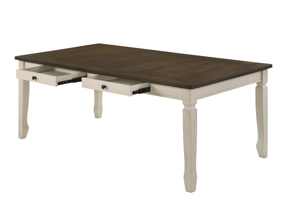 Oak and Cream Wood Dining Table - 78-inch