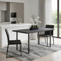 Dark Gray and Black Wood and Iron Sled Base Dining Table - 64-inch