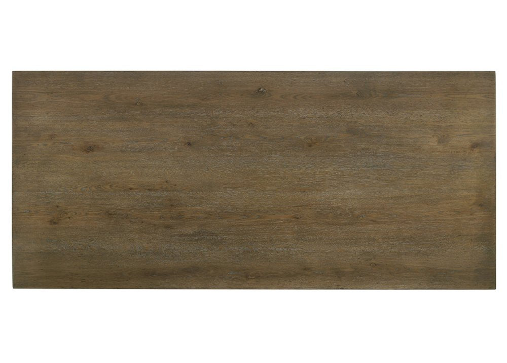 Oak Wood Trestle Base Dining Table - 88-inch