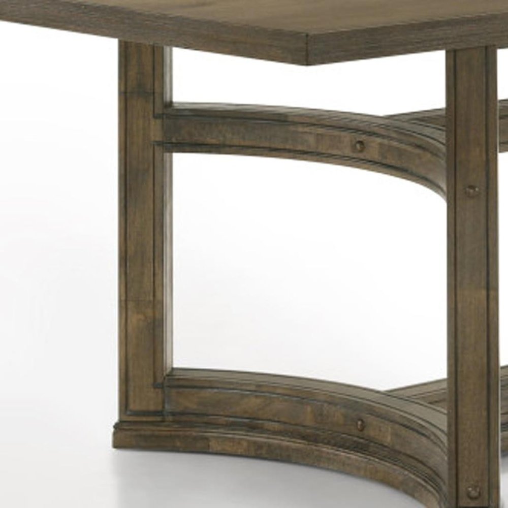 Oak Wood Trestle Base Dining Table - 88-inch