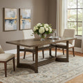 Oak Wood Trestle Base Dining Table - 88-inch