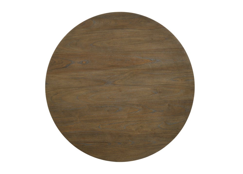 Oak Solid Wood Frame Base Round Top Dining Table - 47-inch
