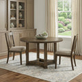 Oak Solid Wood Frame Base Round Top Dining Table - 47-inch