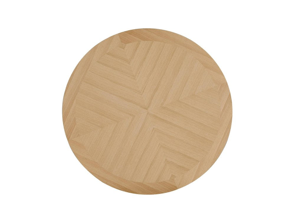 Oak Wood Cross Leg Base Round Top Dining Table - 54-inch