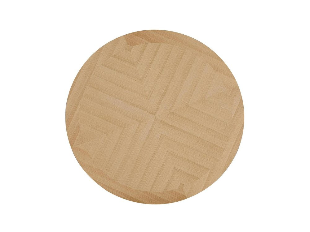 Oak Wood Cross Leg Base Round Top Dining Table - 54-inch