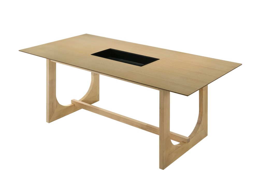 Natural Wood Trestle Base Dining Table - 71-inch