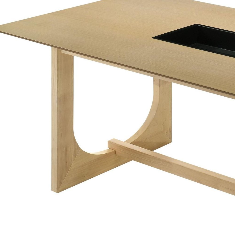 Natural Wood Trestle Base Dining Table - 71-inch