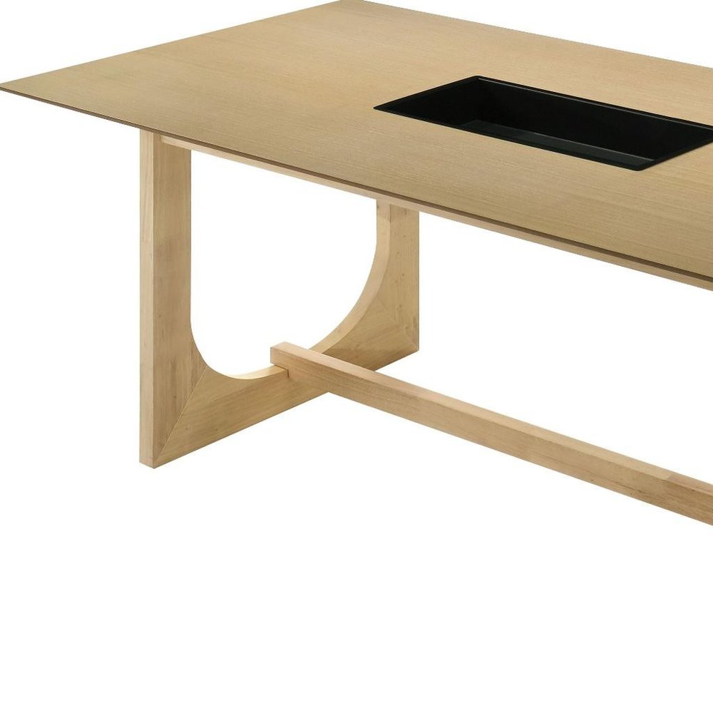 Natural Wood Trestle Base Dining Table - 71-inch