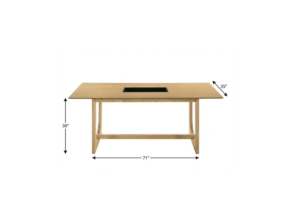 Natural Wood Trestle Base Dining Table - 71-inch