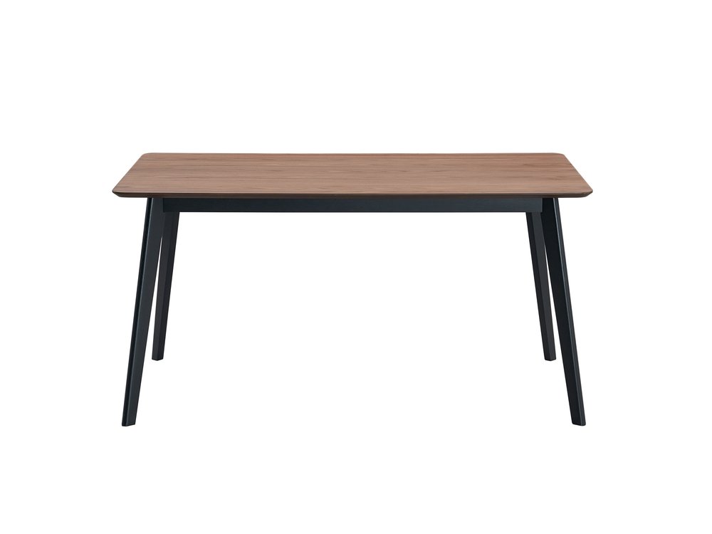 Walnut and Black Wood Dining Table - 59-inch