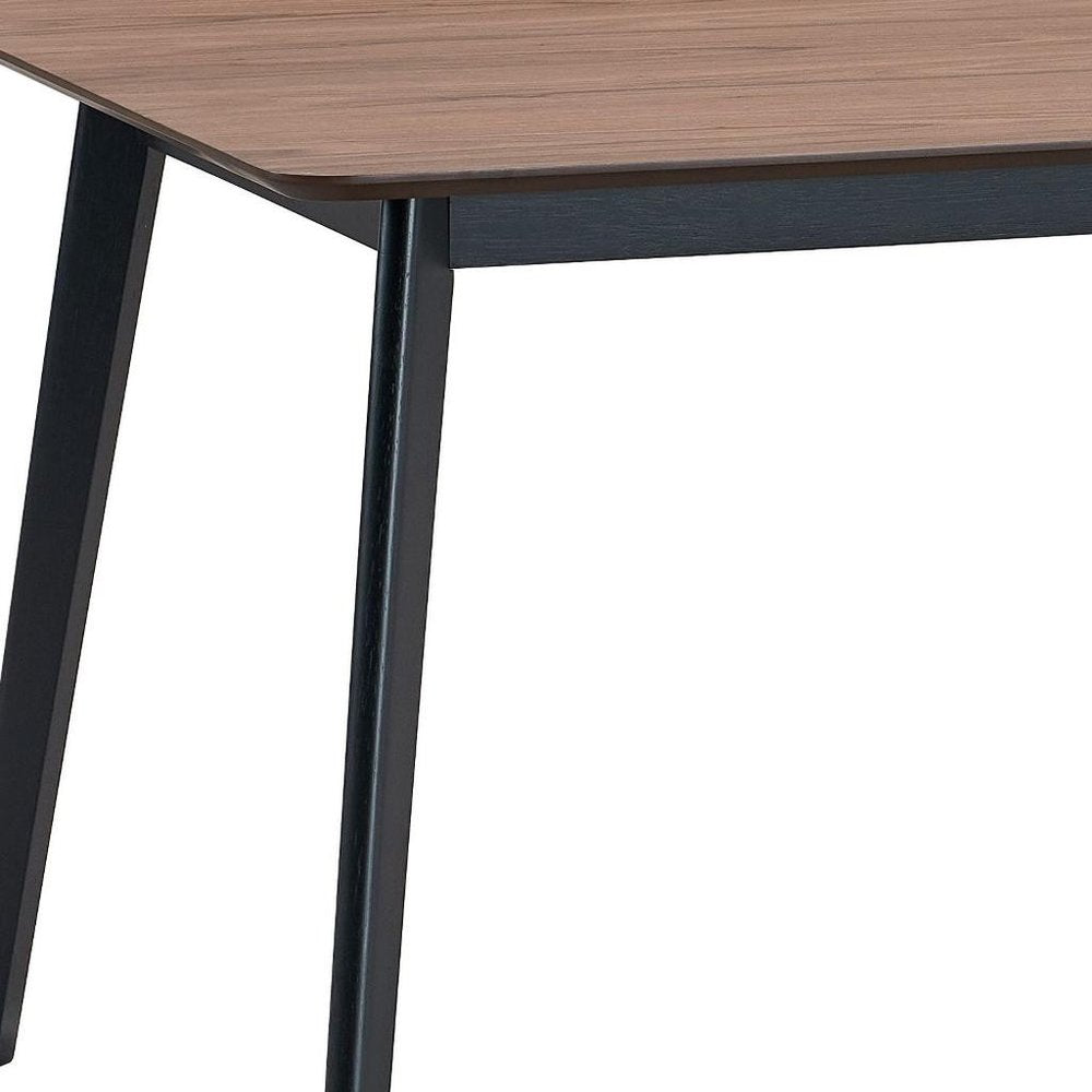 Walnut and Black Wood Dining Table - 59-inch