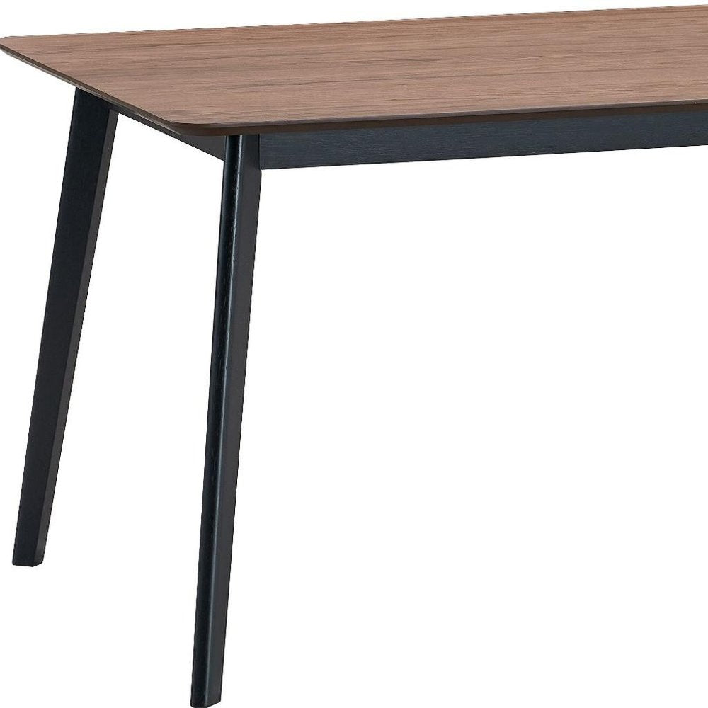 Walnut and Black Wood Dining Table - 59-inch