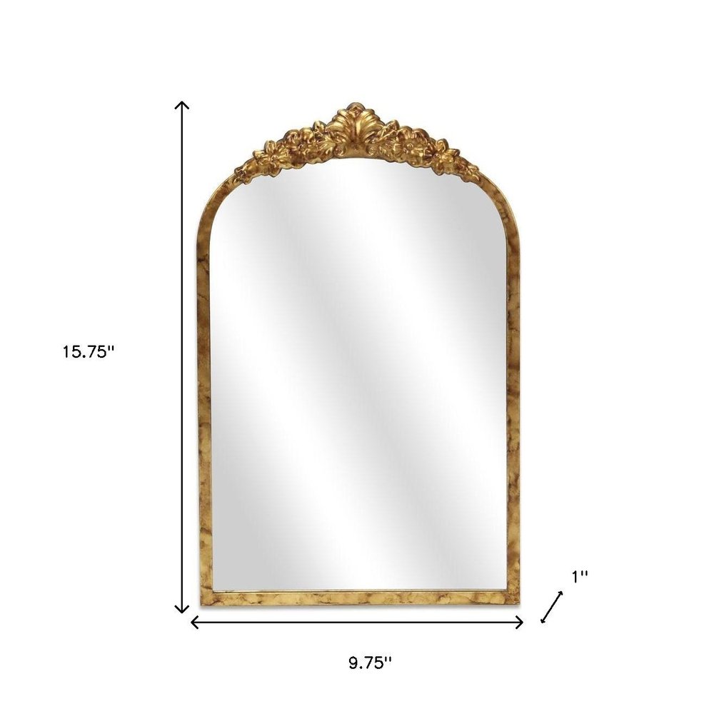 Gold Metal Arch Accent Mirror - 16-inch