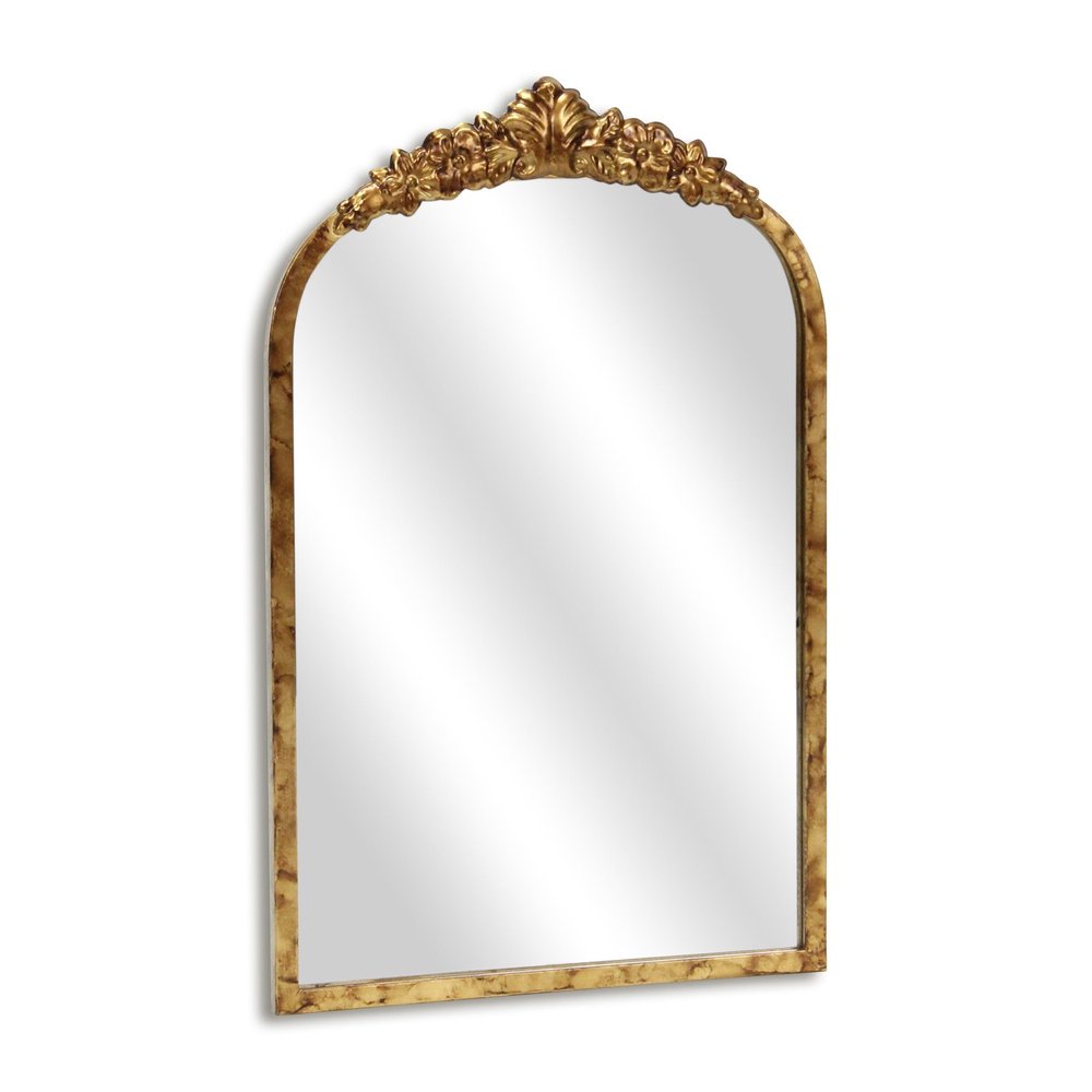 Gold Metal Arch Accent Mirror - 16-inch